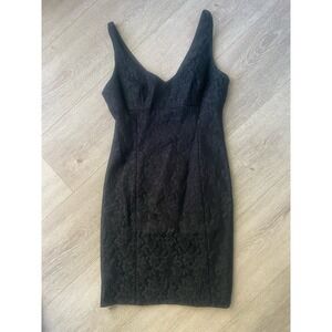 NWOT Trina Turk Black Lace Knee Length Dress Size 6